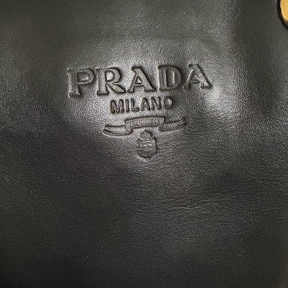 Prada Black Leather Chain Shoulder Bag GUC - Picture 4 of 13